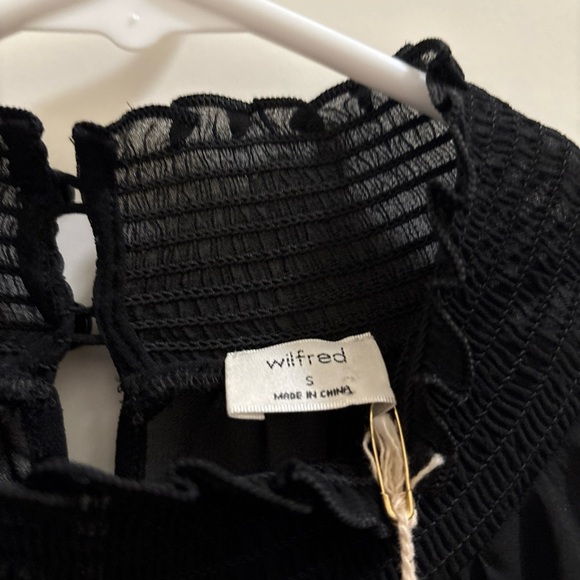 NWT Aritzia Wilfred Turner Sheer Chiffon Maxi Dress Bohemian Gothic Mock neck - Picture 4 of 6